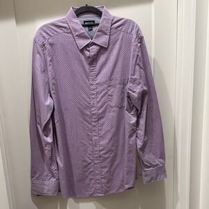 Alfani Lavender Casual Button-Down Shirt